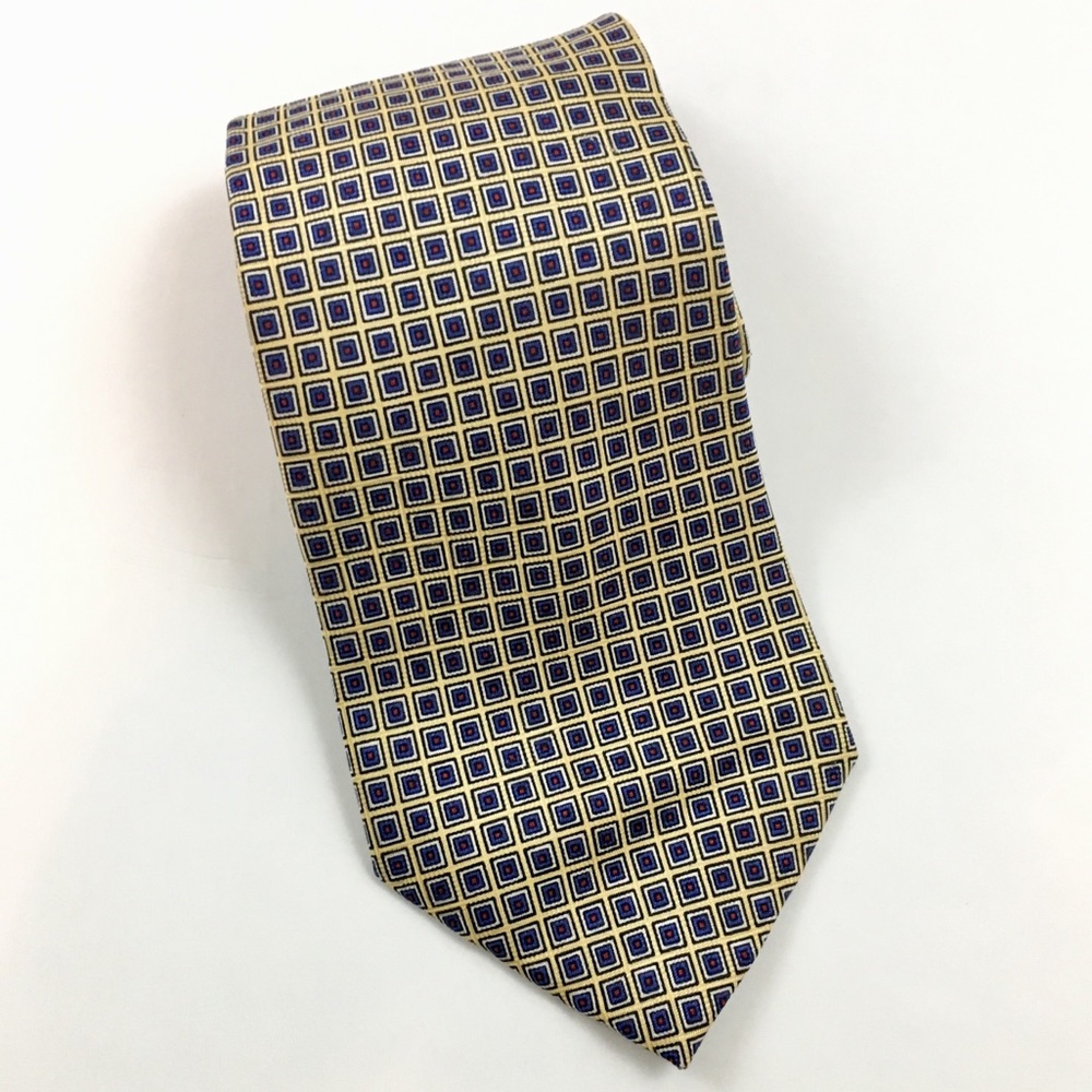 Lauren Ralph Lauren Yellow Square Pattern Tie